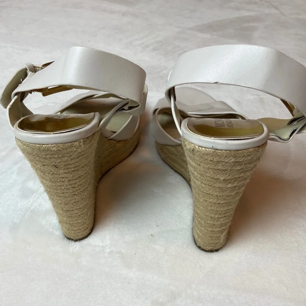 Michael Kors Viola Espadrille White Strappy Wedge